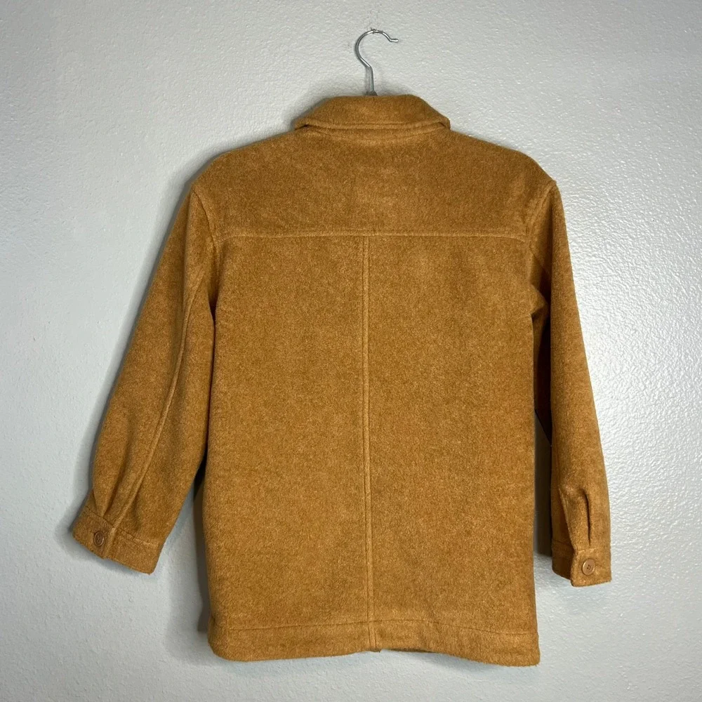 GAP Kids Boucle Jacket Girls Size L Deep‎ Camel Button Front Coat Longline